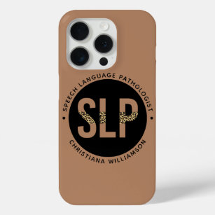 Custom SLP Speech Pathologist Leopard Print Gifts iPhone 15 Pro Case
