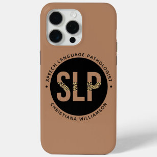 Custom SLP Speech Pathologist Leopard Print Gifts iPhone 15 Pro Max Case