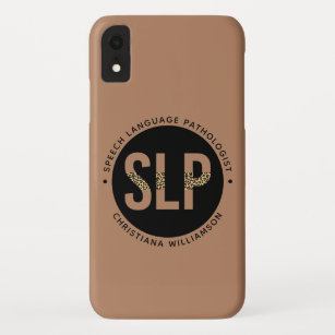 Custom SLP Speech Pathologist Leopard Print Gifts iPhone XR Case