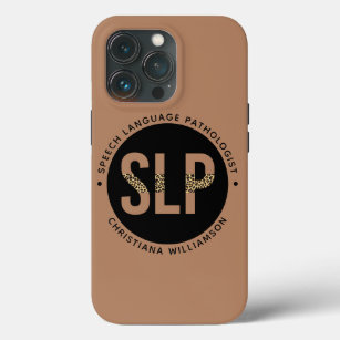 Custom SLP Speech Pathologist Leopard Print Gifts iPhone 13 Pro Case