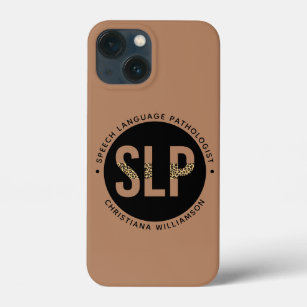 Custom SLP Speech Pathologist Leopard Print Gifts iPhone 13 Mini Case