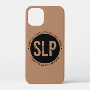Custom SLP Speech Pathologist Leopard Print Gifts iPhone 12 Mini Case