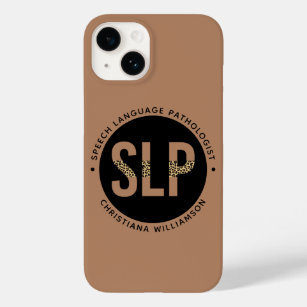Custom SLP Speech Pathologist Leopard Print Gifts Case-Mate iPhone 14 Case