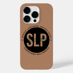 Custom SLP Speech Pathologist Leopard Print Gifts Case-Mate iPhone 14 Pro Case