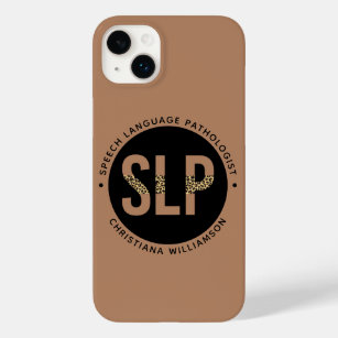 Custom SLP Speech Pathologist Leopard Print Gifts Case-Mate iPhone 14 Plus Case