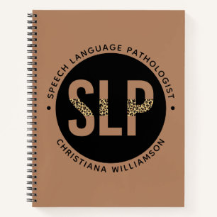 Custom SLP Speech Pathologist Leopard Print Gifts Notebook