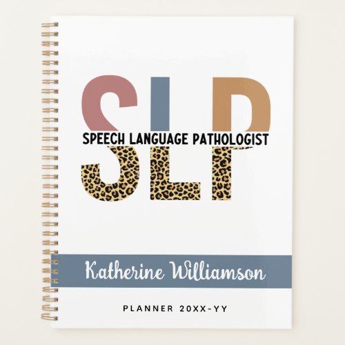 Custom SLP Speech Pathologist Leopard Print Planner