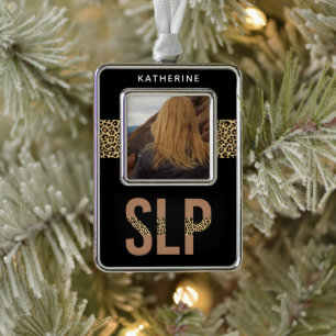 Custom SLP Speech Pathologist Photo Christmas Ornament