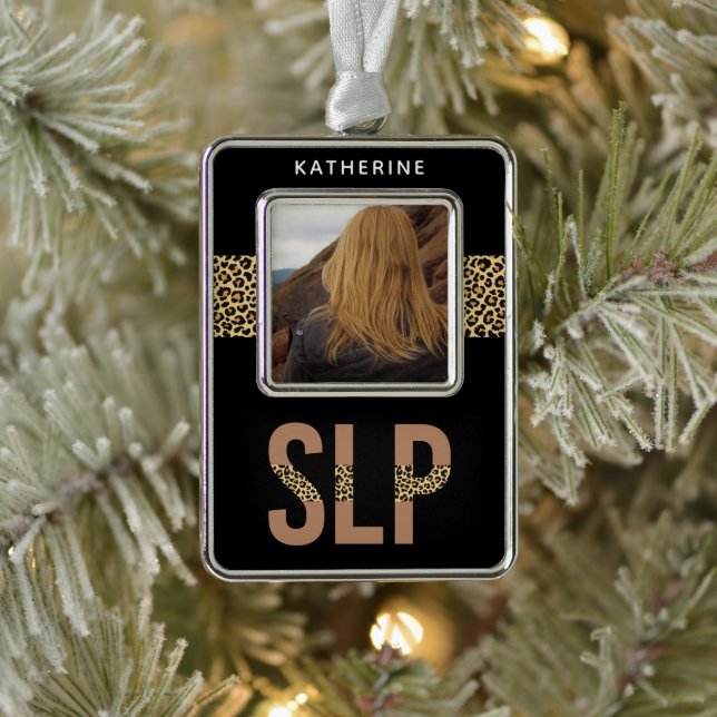 Custom SLP Speech Pathologist Photo Christmas Ornament (Tree)