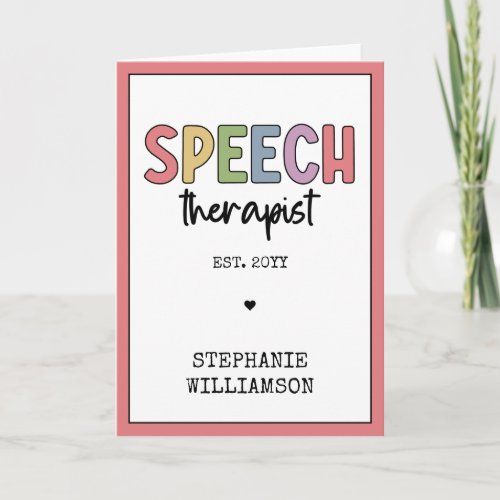 Custom SLP Speech Pathologist Speech Therapist Card
