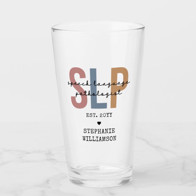 Custom SLP Speech Pathologist Speech Therapist Glass (Front)
