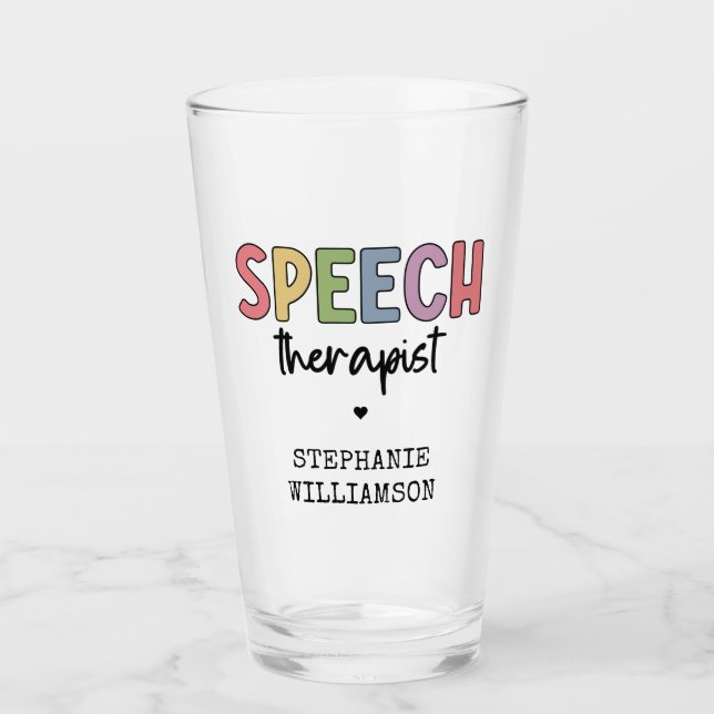 Custom SLP Speech Pathologist Speech Therapist Glass (Front)