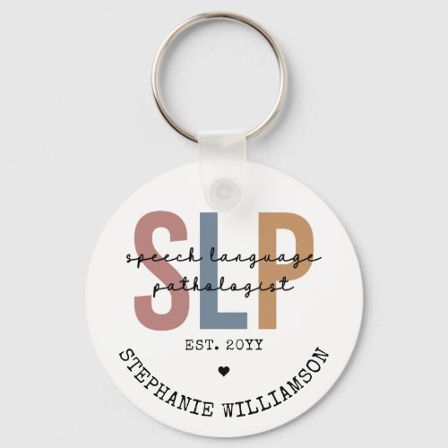 Custom SLP Speech Pathologist Speech Therapist Keychain