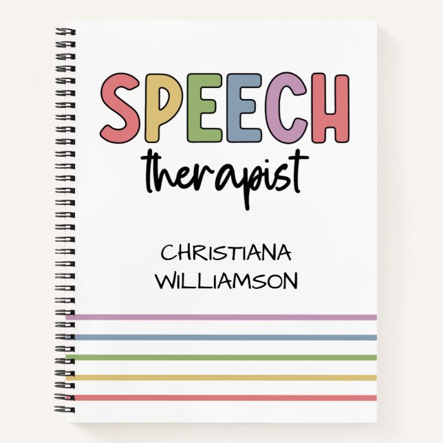 Custom SLP Speech Pathologist Speech Therapist Notebook (Front)