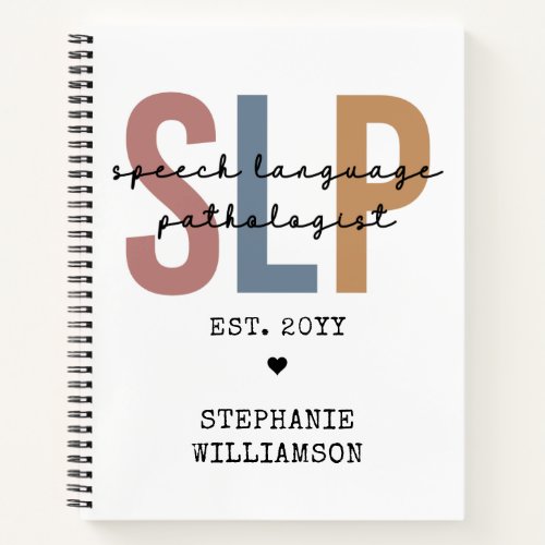 Custom SLP Speech Pathologist Speech Therapist Notebook