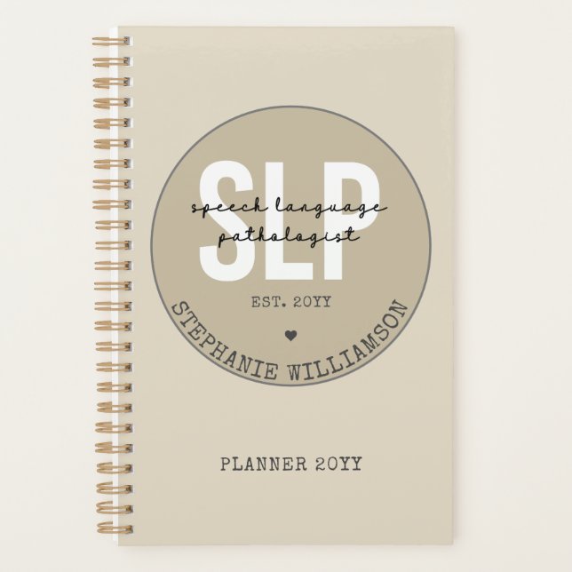 Custom SLP Speech Pathologist Speech Therapist Planner (Front)