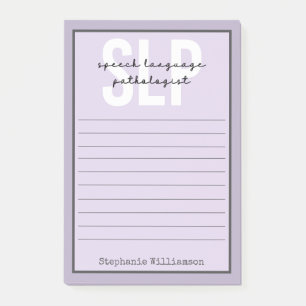 Custom SLP Speech Pathologist Speech Therapist Post-it Notes