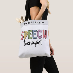 Custom SLP Speech Pathologist Speech Therapist Tote Bag