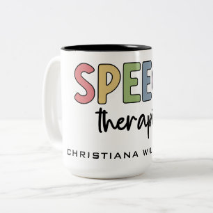 Custom SLP Speech Pathologist Speech Therapist Two-Tone Coffee Mug