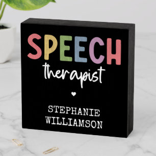 Custom SLP Speech Pathologist Speech Therapist Wooden Box Sign