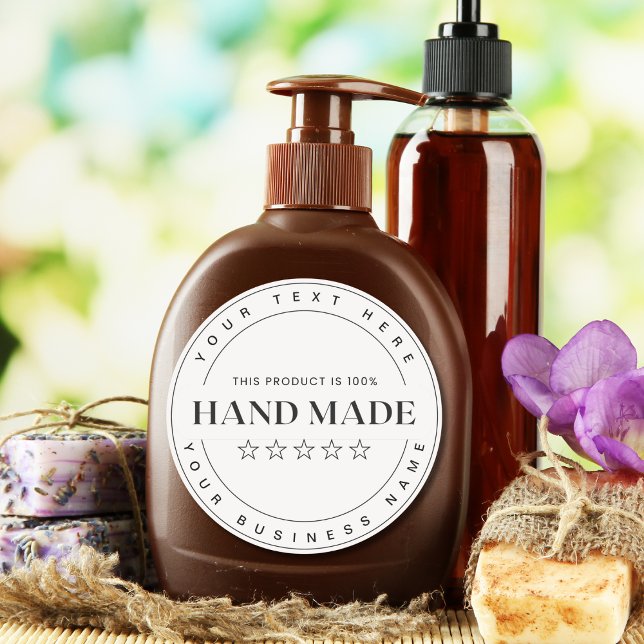 Custom Small Business Handmade Classic Round Sticker (Creator Uploaded)