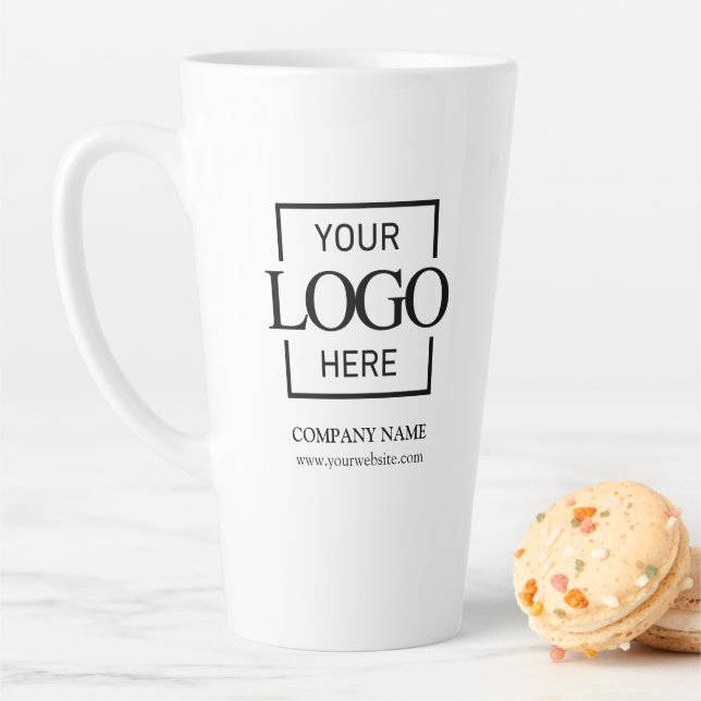 Custom Small Business Logo Personalized Branded Latte Mug (In Situ)