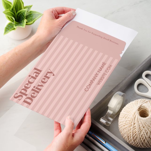 Custom Small Business Mailer - Monochrome Pink (Desk)