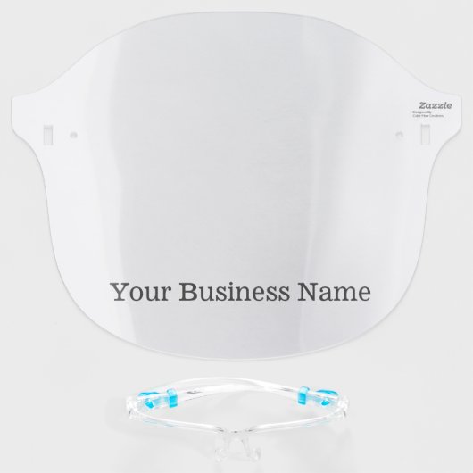 Custom Small Business name Face Shield (Front w/Glasses)