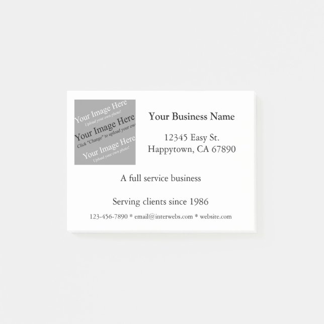 Custom Small Business Square Image Post-it Notes (Front)