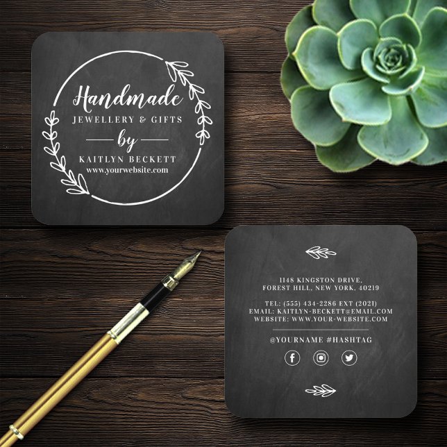 Custom Small Business Supplies Homemade/ Handmade  Square Business Card (Creator Uploaded)