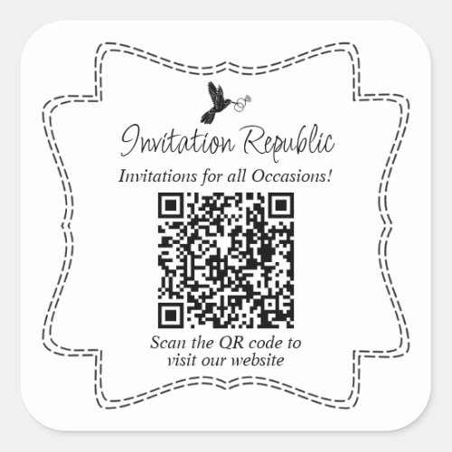 Custom Small Business Supplies QR Code Packaging Square Sticker