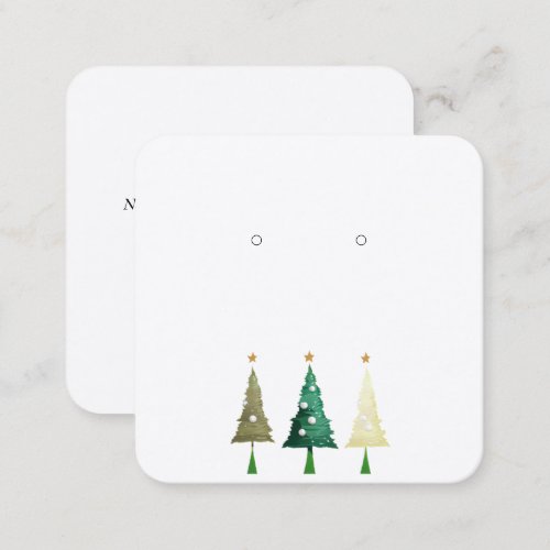 Custom Small Christmas Tree Earring Display Cards