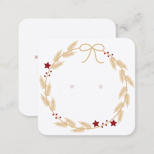 Custom Small Christmas Wreath Earring Cards
