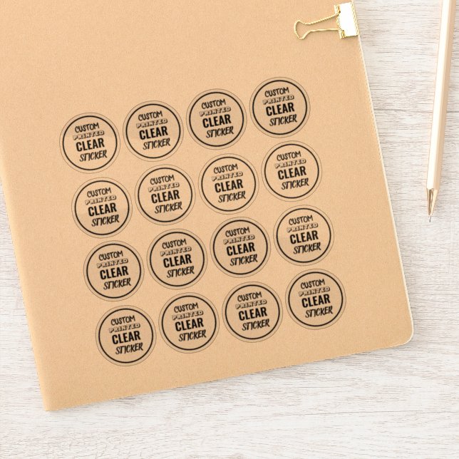 Custom Small Clear Sticker Labels (Notebook)