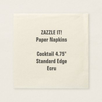 Custom Small Ecru Cocktail Paper Napkins Blank by GoOnZazzleIt at Zazzle