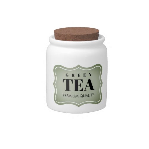 Custom small green tea leaf jar with cork lid