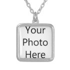 Custom Small Silver Plated Round Necklace