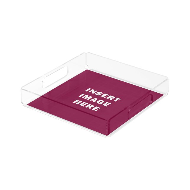 Custom Small Square Acrylic Serving Tray Template (Angled)