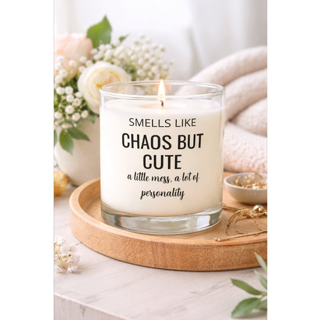 Custom “Smells Like Chaos But Cute” Candle Gift (Creator Uploaded)