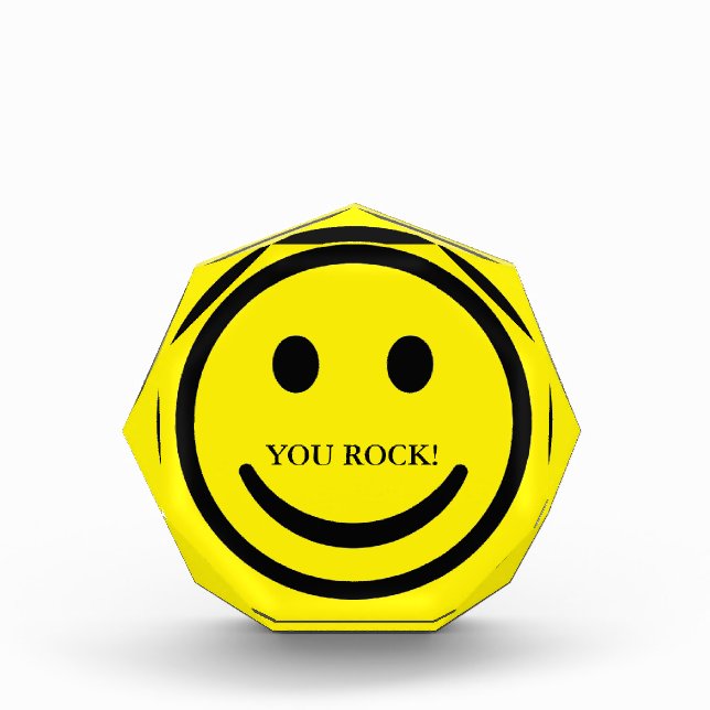 Custom Smile Face on Yellow Award (Front)