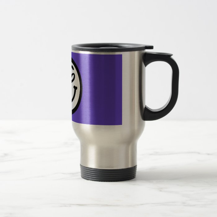 Custom Smiley Face on Purple Background Mugs