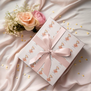 Custom Smiling Giraffe Ballerina Tutu Baby Shower Wrapping Paper