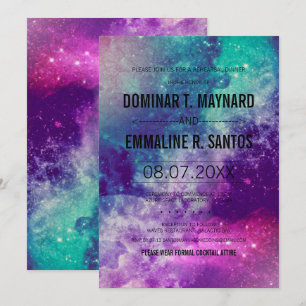 Custom Smokey Galaxy Rehearsal Dinner Invitation