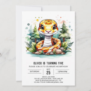 Custom Snake Kids Party Birthday Invitation