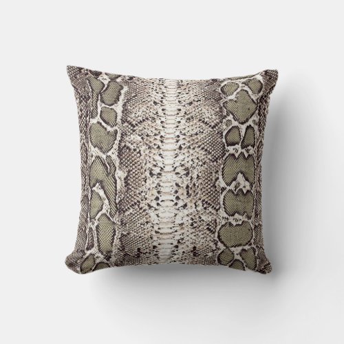 Custom Snake Skin Print 1 Throw Pillow