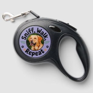 Custom 'Sniff, walk, repeat' Retractable Dog Leash