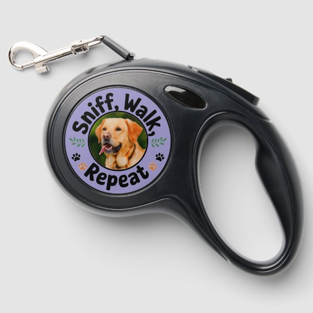 Custom 'Sniff, walk, repeat' Retractable Dog Leash (Front)