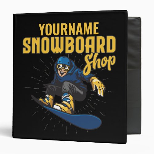 Custom Snow Boarder Snowboarding Shop Big Air 3 Ring Binder