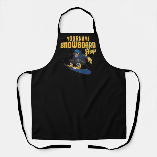 Custom Snow Boarder Snowboarding Shop Big Air  Apron (Front)