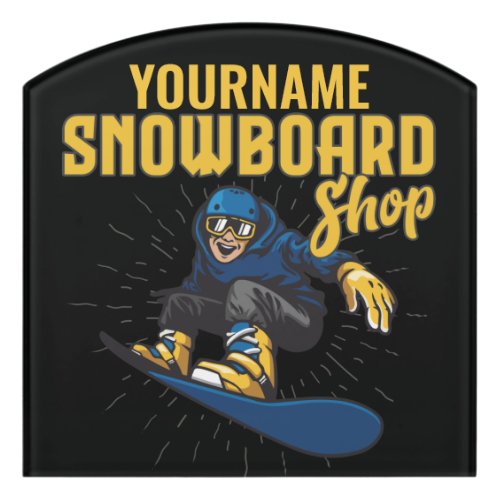 Custom Snow Boarder Snowboarding Shop Big Air Door Sign